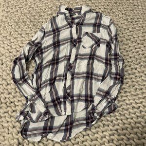 beach lunch lounge white red blue flannel - S